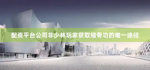 配资平台公司非少林玩家获取缩骨功的唯一途径